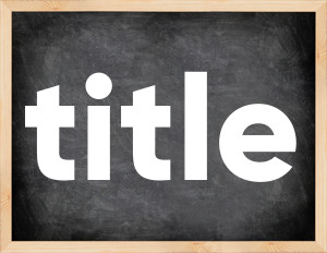 3 forms of the verb title